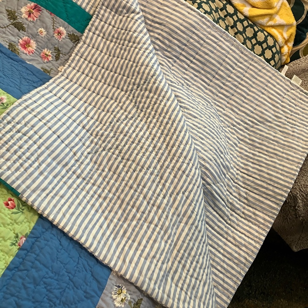 Garnet Hill Floral Patchwork Quilt - Blue and Green HD - Picture 4 of 10